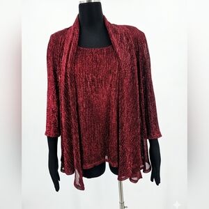 R & M Collection Elegant Burgundy Women's Cardigan